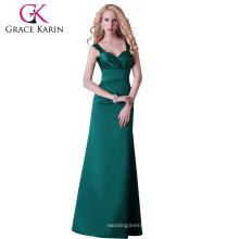 Grace Karin Sexy Sleveless Dark Green Günstige Lange Mutter der Braut Kleider CL3463